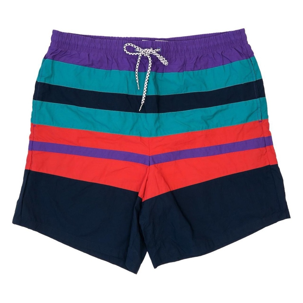 Vintage 90s Oceanside Striped Swim Trunks